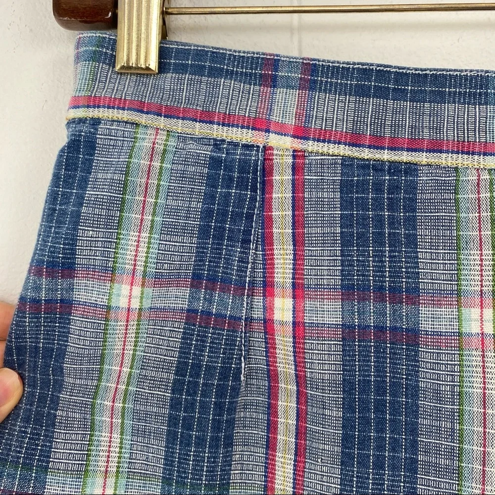 Vintage The Relay Company Plaid Button Front Skort Mini Skirt Size Small 26" - Picture 8 of 13
